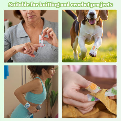 8 Pack Thimble Tape for Hand Sewing Self Adhering Bandage Wrap Nail Finger Protectors for Sewing No Residue Breathable Knitting Craft DIY Sewing Tools Dog Bandage Wrap