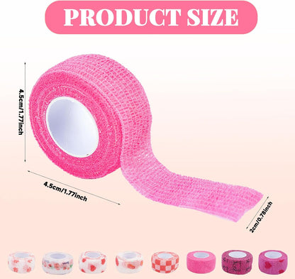 8 Pack Thimble Tape for Hand Sewing Self Adhering Bandage Wrap Nail Finger Protectors for Sewing No Residue Breathable Knitting Craft DIY Sewing Tools Dog Bandage Wrap