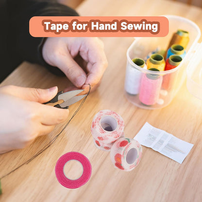 8 Pack Thimble Tape for Hand Sewing Self Adhering Bandage Wrap Nail Finger Protectors for Sewing No Residue Breathable Knitting Craft DIY Sewing Tools Dog Bandage Wrap