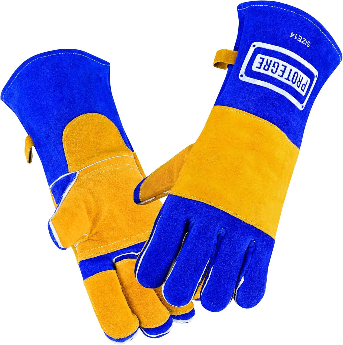 Welding Gloves 14” – 932°F Heat Resistant Leather Gloves with Kevlar – Heavy Duty BBQ & Cooking Gloves for Grill, Oven, Stove, Fireplace, Welding, Forge, MIG, TIG & High Heat Protection