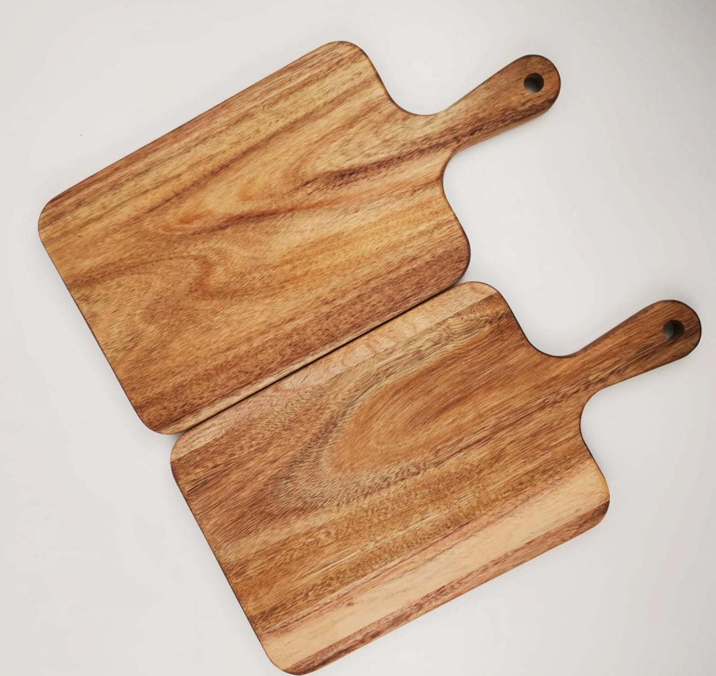 Acacia Wood Cutting Board with Handle 13.7''X7'', Charcuterie Board, Serving Board for Cheese, Bread, Meat, Vegetables & Fruits, Natural Wooden Chopping Board for Kitchen