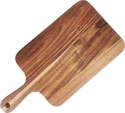 Acacia Wood Cutting Board with Handle 13.7''X7'', Charcuterie Board, Serving Board for Cheese, Bread, Meat, Vegetables & Fruits, Natural Wooden Chopping Board for Kitchen