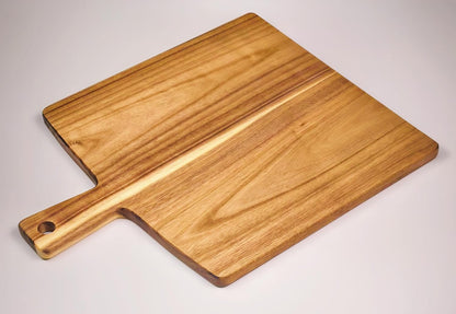 Acacia Wood Cutting Board with Handle 13.7''X7'', Charcuterie Board, Serving Board for Cheese, Bread, Meat, Vegetables & Fruits, Natural Wooden Chopping Board for Kitchen