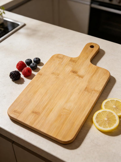 Acacia Wood Cutting Board with Handle 13.7''X7'', Charcuterie Board, Serving Board for Cheese, Bread, Meat, Vegetables & Fruits, Natural Wooden Chopping Board for Kitchen