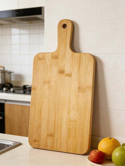 Acacia Wood Cutting Board with Handle 13.7''X7'', Charcuterie Board, Serving Board for Cheese, Bread, Meat, Vegetables & Fruits, Natural Wooden Chopping Board for Kitchen