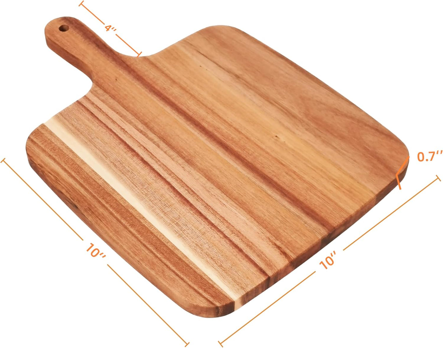 Acacia Wood Cutting Board with Handle 13.7''X7'', Charcuterie Board, Serving Board for Cheese, Bread, Meat, Vegetables & Fruits, Natural Wooden Chopping Board for Kitchen