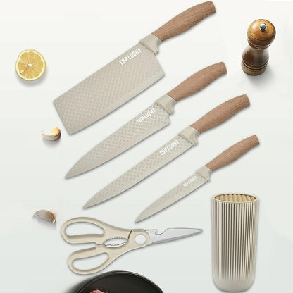 Black Knife Set, 6 Pieces Professional Kitchen Knife Set with Universal Knife Block, Super Sharp Knife Block Set with Ergonomic Handle Non-stick Stainless Steel Knife Block Set (Black)