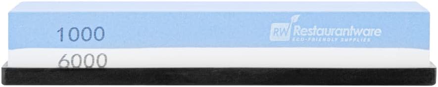 Sensei 7.1 x 2.3 x 1.1 Inch Kitchen Knife Whetstone 1 Durable Knife Sharpening Base - Silicone Holder 1000/6000 Grit Corundum Sharpening Stone For Kitchen Knives For Any Blade