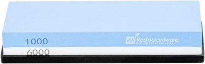 Sensei 7.1 x 2.3 x 1.1 Inch Kitchen Knife Whetstone 1 Durable Knife Sharpening Base - Silicone Holder 1000/6000 Grit Corundum Sharpening Stone For Kitchen Knives For Any Blade