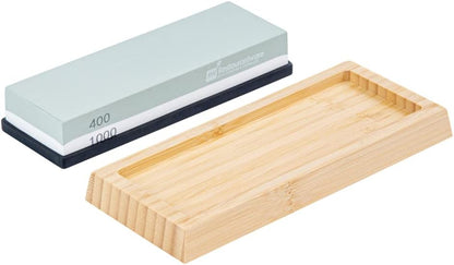 Sensei 7.1 x 2.3 x 1.1 Inch Kitchen Knife Whetstone 1 Durable Knife Sharpening Base - Silicone Holder 1000/6000 Grit Corundum Sharpening Stone For Kitchen Knives For Any Blade