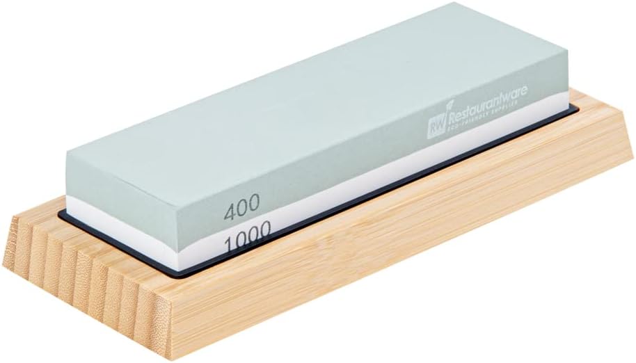 Sensei 7.1 x 2.3 x 1.1 Inch Kitchen Knife Whetstone 1 Durable Knife Sharpening Base - Silicone Holder 1000/6000 Grit Corundum Sharpening Stone For Kitchen Knives For Any Blade