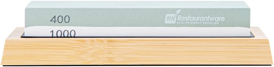 Sensei 7.1 x 2.3 x 1.1 Inch Kitchen Knife Whetstone 1 Durable Knife Sharpening Base - Silicone Holder 1000/6000 Grit Corundum Sharpening Stone For Kitchen Knives For Any Blade
