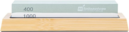 Sensei 7.1 x 2.3 x 1.1 Inch Kitchen Knife Whetstone 1 Durable Knife Sharpening Base - Silicone Holder 1000/6000 Grit Corundum Sharpening Stone For Kitchen Knives For Any Blade
