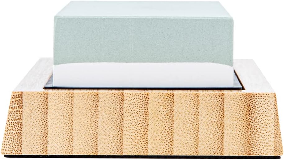Sensei 7.1 x 2.3 x 1.1 Inch Kitchen Knife Whetstone 1 Durable Knife Sharpening Base - Silicone Holder 1000/6000 Grit Corundum Sharpening Stone For Kitchen Knives For Any Blade