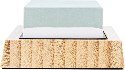Sensei 7.1 x 2.3 x 1.1 Inch Kitchen Knife Whetstone 1 Durable Knife Sharpening Base - Silicone Holder 1000/6000 Grit Corundum Sharpening Stone For Kitchen Knives For Any Blade