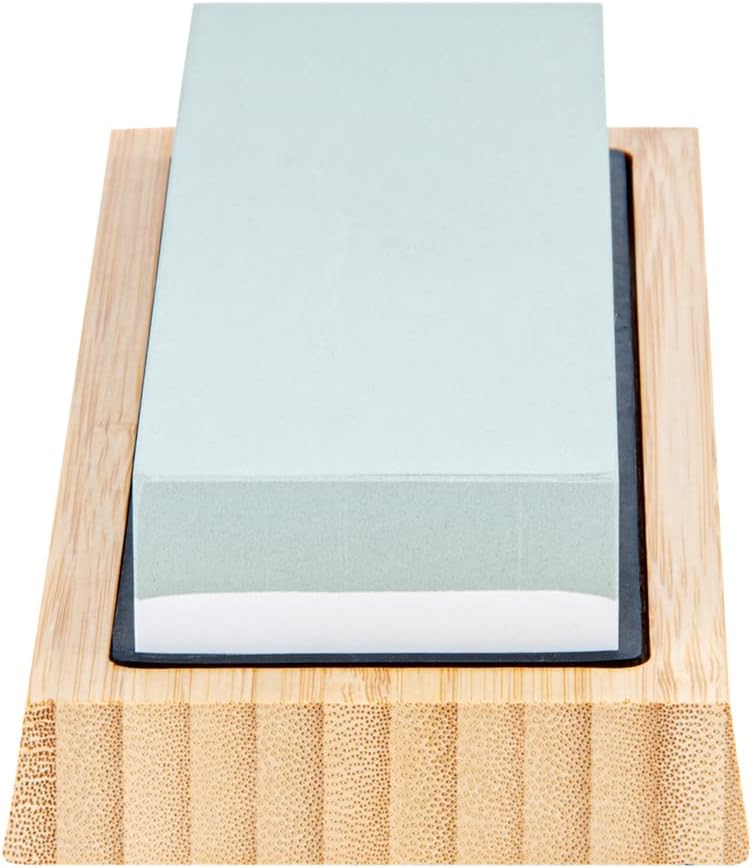 Sensei 7.1 x 2.3 x 1.1 Inch Kitchen Knife Whetstone 1 Durable Knife Sharpening Base - Silicone Holder 1000/6000 Grit Corundum Sharpening Stone For Kitchen Knives For Any Blade