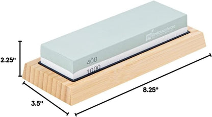 Sensei 7.1 x 2.3 x 1.1 Inch Kitchen Knife Whetstone 1 Durable Knife Sharpening Base - Silicone Holder 1000/6000 Grit Corundum Sharpening Stone For Kitchen Knives For Any Blade