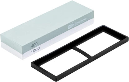 Sensei 7.1 x 2.3 x 1.1 Inch Kitchen Knife Whetstone 1 Durable Knife Sharpening Base - Silicone Holder 1000/6000 Grit Corundum Sharpening Stone For Kitchen Knives For Any Blade