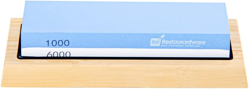 Sensei 7.1 x 2.3 x 1.1 Inch Kitchen Knife Whetstone 1 Durable Knife Sharpening Base - Silicone Holder 1000/6000 Grit Corundum Sharpening Stone For Kitchen Knives For Any Blade