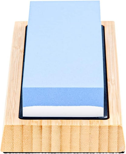 Sensei 7.1 x 2.3 x 1.1 Inch Kitchen Knife Whetstone 1 Durable Knife Sharpening Base - Silicone Holder 1000/6000 Grit Corundum Sharpening Stone For Kitchen Knives For Any Blade