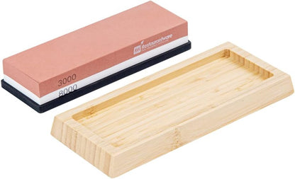 Sensei 7.1 x 2.3 x 1.1 Inch Kitchen Knife Whetstone 1 Durable Knife Sharpening Base - Silicone Holder 1000/6000 Grit Corundum Sharpening Stone For Kitchen Knives For Any Blade