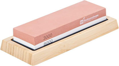 Sensei 7.1 x 2.3 x 1.1 Inch Kitchen Knife Whetstone 1 Durable Knife Sharpening Base - Silicone Holder 1000/6000 Grit Corundum Sharpening Stone For Kitchen Knives For Any Blade