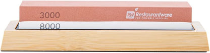 Sensei 7.1 x 2.3 x 1.1 Inch Kitchen Knife Whetstone 1 Durable Knife Sharpening Base - Silicone Holder 1000/6000 Grit Corundum Sharpening Stone For Kitchen Knives For Any Blade