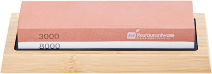 Sensei 7.1 x 2.3 x 1.1 Inch Kitchen Knife Whetstone 1 Durable Knife Sharpening Base - Silicone Holder 1000/6000 Grit Corundum Sharpening Stone For Kitchen Knives For Any Blade