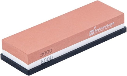 Sensei 7.1 x 2.3 x 1.1 Inch Kitchen Knife Whetstone 1 Durable Knife Sharpening Base - Silicone Holder 1000/6000 Grit Corundum Sharpening Stone For Kitchen Knives For Any Blade