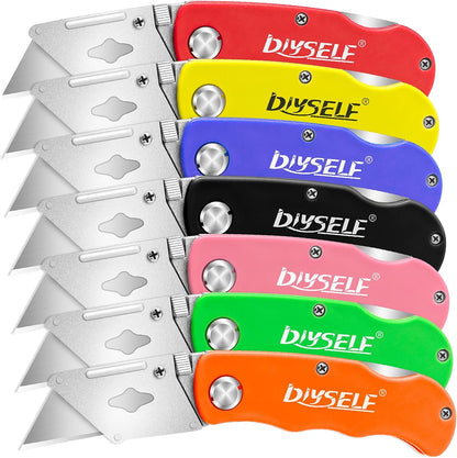 Knife Box Cutters, Back Lock Design, Quick Change Blade, Razor Knife Folding Utility Knives for Work, Boxes, Cardboard, Carton, Carpet