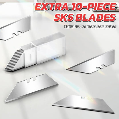 Knife Box Cutters, Back Lock Design, Quick Change Blade, Razor Knife Folding Utility Knives for Work, Boxes, Cardboard, Carton, Carpet