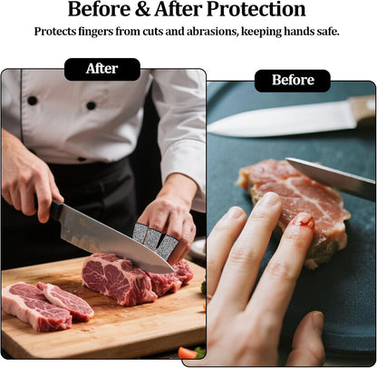 20 PCS Cut Resistant Finger Cots, Reusable Finger Guards, Durable Non Slip Thumb Protector Sleeve, Breathable Fingertip Covers for Kitchen, Work, Sculpture