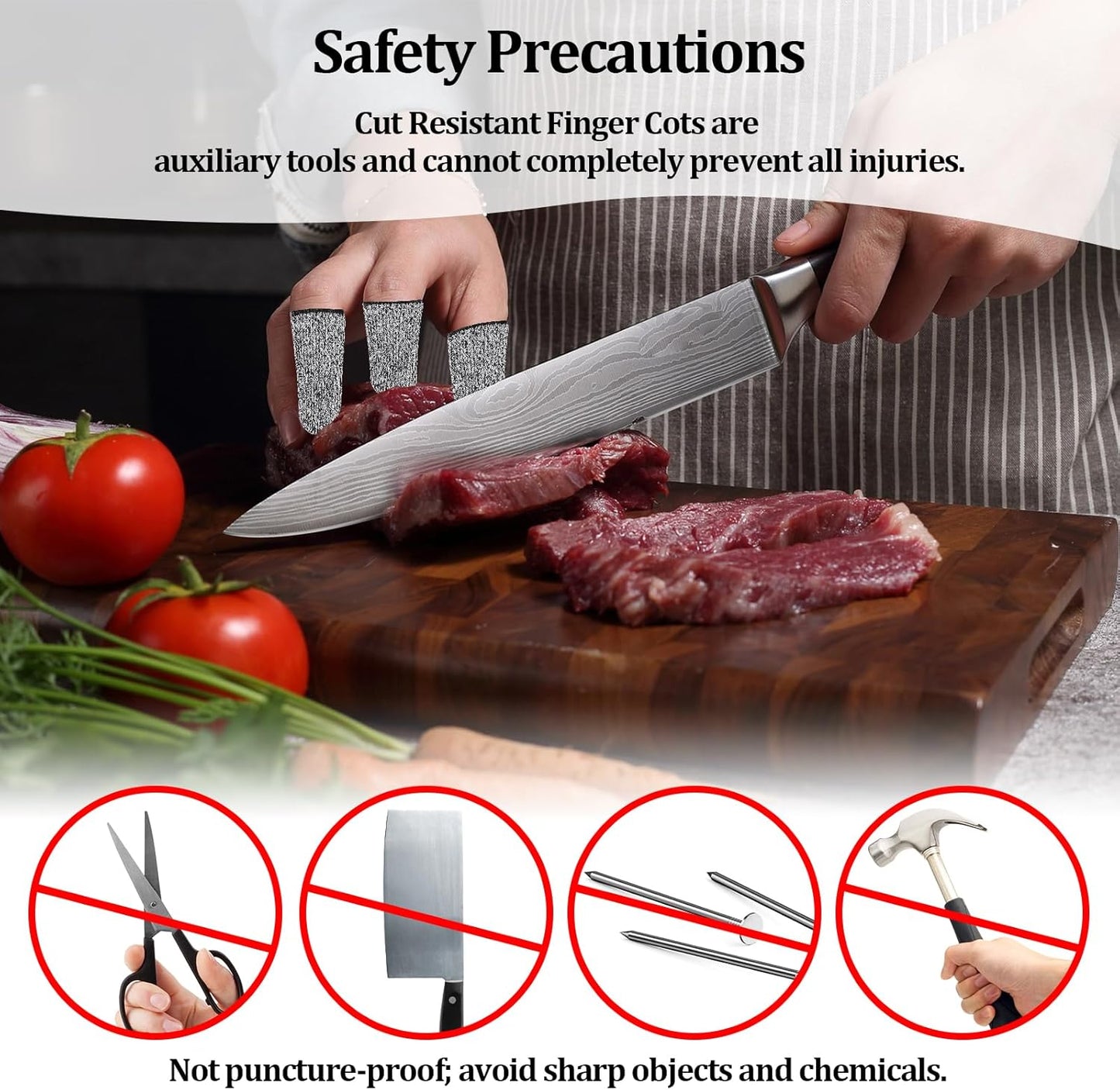 20 PCS Cut Resistant Finger Cots, Reusable Finger Guards, Durable Non Slip Thumb Protector Sleeve, Breathable Fingertip Covers for Kitchen, Work, Sculpture