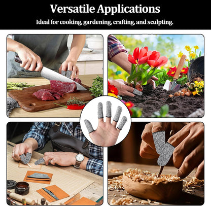 20 PCS Cut Resistant Finger Cots, Reusable Finger Guards, Durable Non Slip Thumb Protector Sleeve, Breathable Fingertip Covers for Kitchen, Work, Sculpture