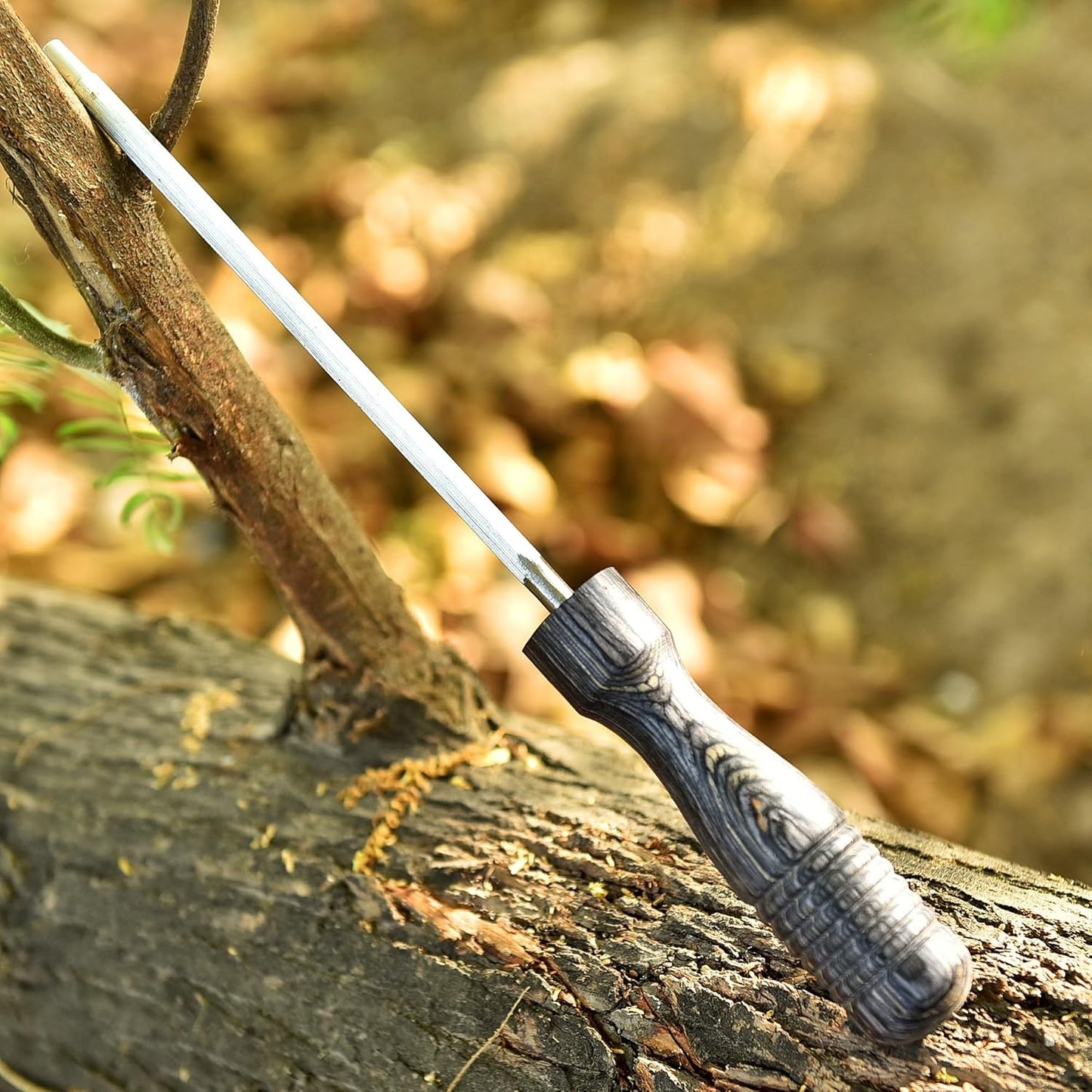 12-Inch Knife Sharpening Rod –Super Fine Honing Steel with Dark Brown Ergonomic Handle – Blade Maintenance Tool for Kitchen, Hunting, and Chef Knives – Durable, Compact & Easy to Clean Knife Sharpener