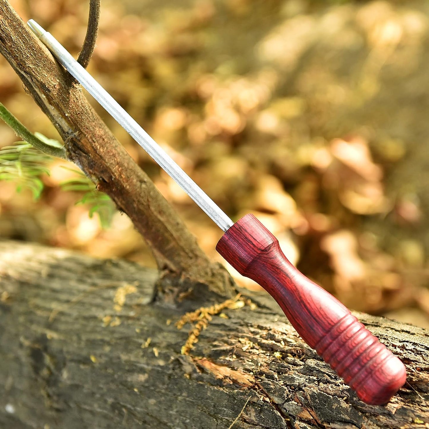 12-Inch Knife Sharpening Rod –Super Fine Honing Steel with Dark Brown Ergonomic Handle – Blade Maintenance Tool for Kitchen, Hunting, and Chef Knives – Durable, Compact & Easy to Clean Knife Sharpener