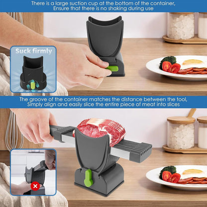 Fresh Meat Slicer, 17 IN 1 Manual Meat Cutter For Slicing Shredding | Thickness Adjustable 2 or 4 mm, Easy Clean & Store Stainless Steel Cleaver, Perfect for Fresh Boneless Meats Beef Pork Salmon