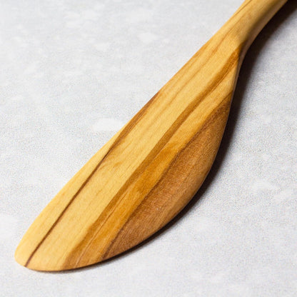 Rock & Branch Olive Wood Cheese Spreader Knife, Wooden Kitchen Spreader for Butter, Dips, Soft Cheese, Jams and More, 6-3/4" Long