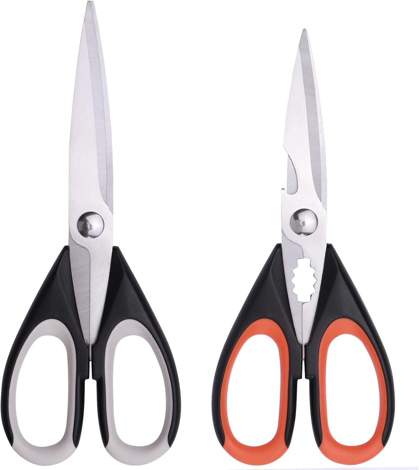 2-Pack Kitchen Scissors Heavy Duty, Stainless Steel All-Purpose Cooking Shears, Dishwasher Safe with Protective Sheath, Ideal for Meat/Poultry/Vegetables/Home Use