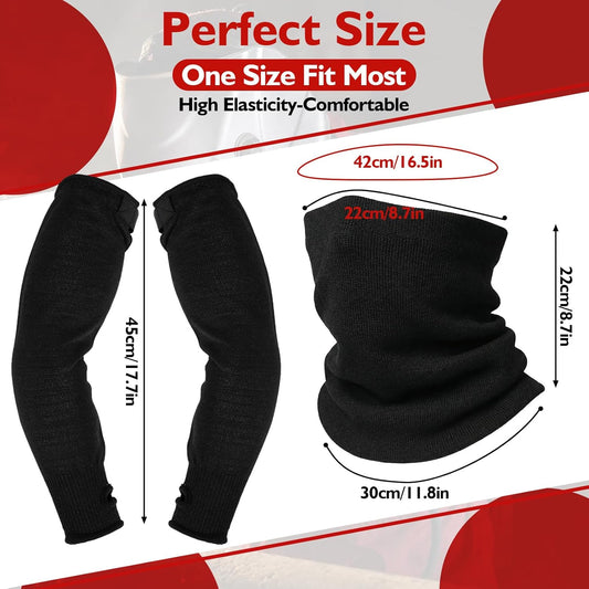 Cut Resistance Welding Sleeves and Welding Neck Protector for Men Heat Resistant Arm Guards Heat & Flame & Fire & Stab Proof Hockey Neck Guard for Kitchen Mechanic Work Gardening