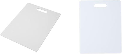 Large Cutting Board, Dishwasher- Safe Plastic Chopping Board for Kitchen with Easy Grip Handle, 11in by 14in, White