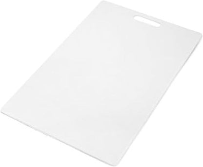 Large Cutting Board, Dishwasher- Safe Plastic Chopping Board for Kitchen with Easy Grip Handle, 11in by 14in, White