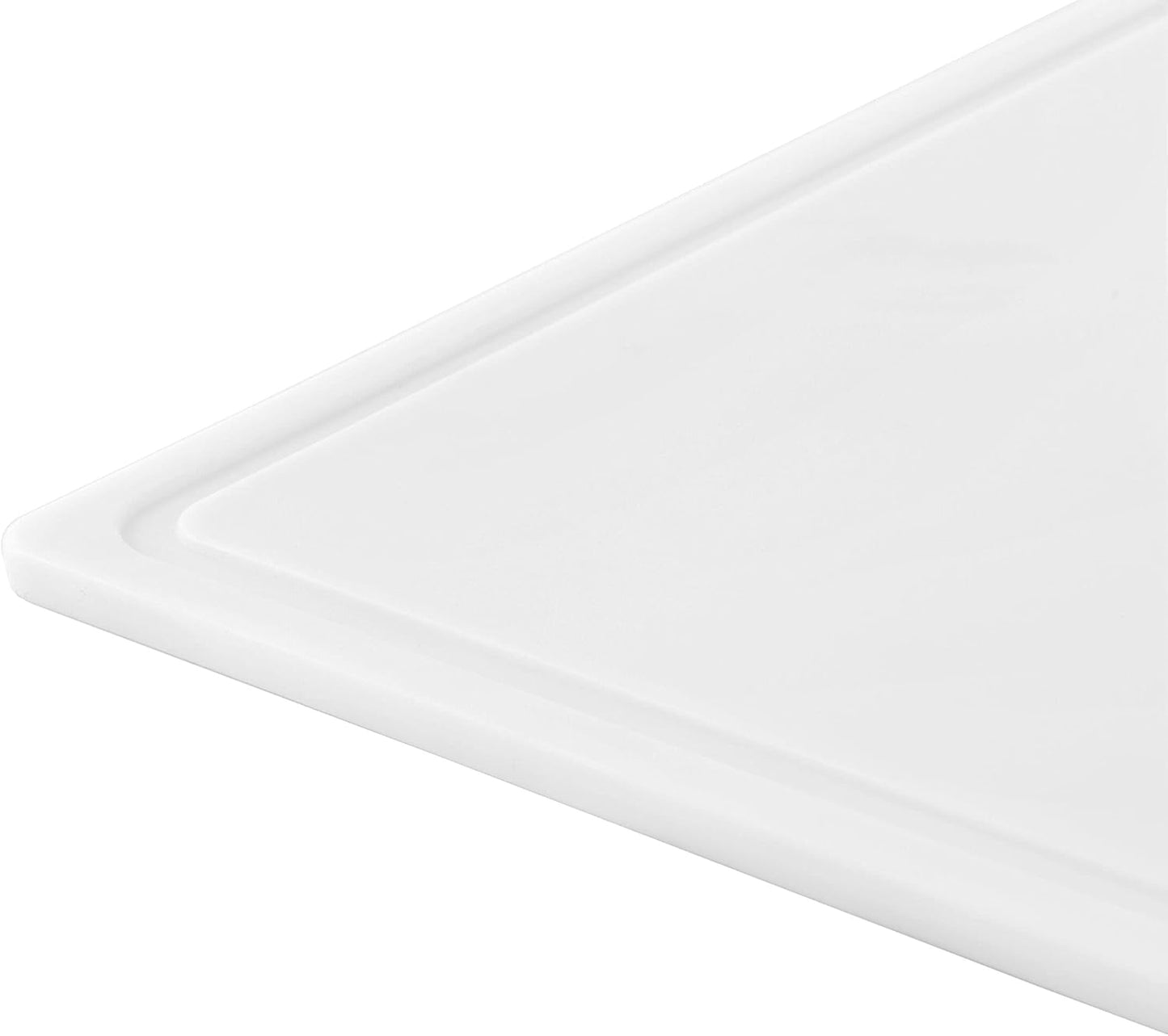 Large Cutting Board, Dishwasher- Safe Plastic Chopping Board for Kitchen with Easy Grip Handle, 11in by 14in, White