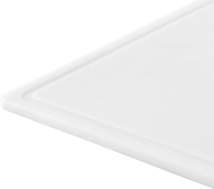 Large Cutting Board, Dishwasher- Safe Plastic Chopping Board for Kitchen with Easy Grip Handle, 11in by 14in, White