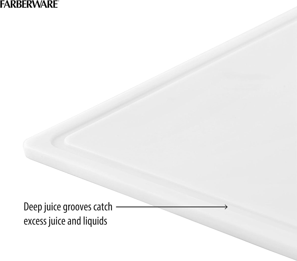 Large Cutting Board, Dishwasher- Safe Plastic Chopping Board for Kitchen with Easy Grip Handle, 11in by 14in, White