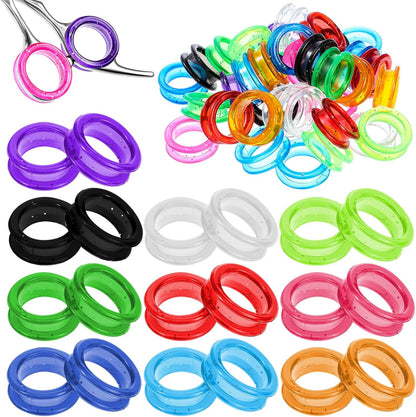30 Pcs Silicone Scissors Finger Rings Soft Thumb Inserts Protection Pet Grooming Shear Finger Ring Barber Grips for Dog Hair Cutting Barber Accessories