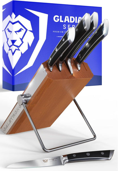 18-Piece Gladiator Colossal Knife Block Set — German High-Carbon Steel, Full-Tang, Hand-Sharpened — For Home Chefs, Wedding Registries & Serious Kitchens — Acacia Wood Block, NSF Certified