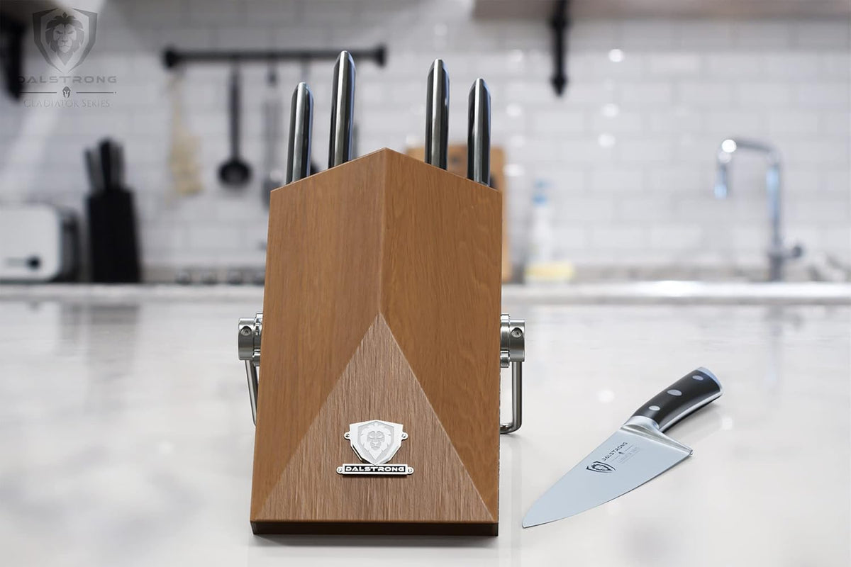 18-Piece Gladiator Colossal Knife Block Set — German High-Carbon Steel, Full-Tang, Hand-Sharpened — For Home Chefs, Wedding Registries & Serious Kitchens — Acacia Wood Block, NSF Certified