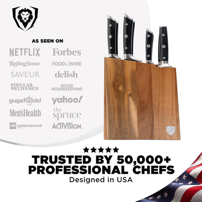 18-Piece Gladiator Colossal Knife Block Set — German High-Carbon Steel, Full-Tang, Hand-Sharpened — For Home Chefs, Wedding Registries & Serious Kitchens — Acacia Wood Block, NSF Certified