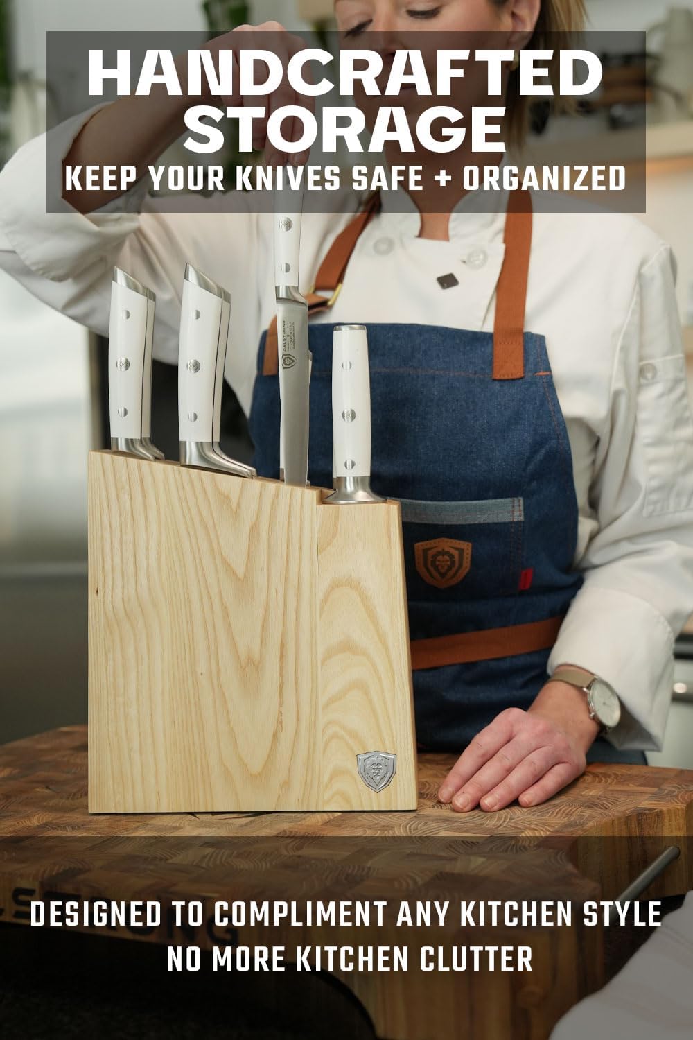 18-Piece Gladiator Colossal Knife Block Set — German High-Carbon Steel, Full-Tang, Hand-Sharpened — For Home Chefs, Wedding Registries & Serious Kitchens — Acacia Wood Block, NSF Certified